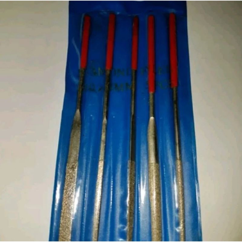 kikir intan mini set ukuran 140 mm × 3 mm 5 pcs