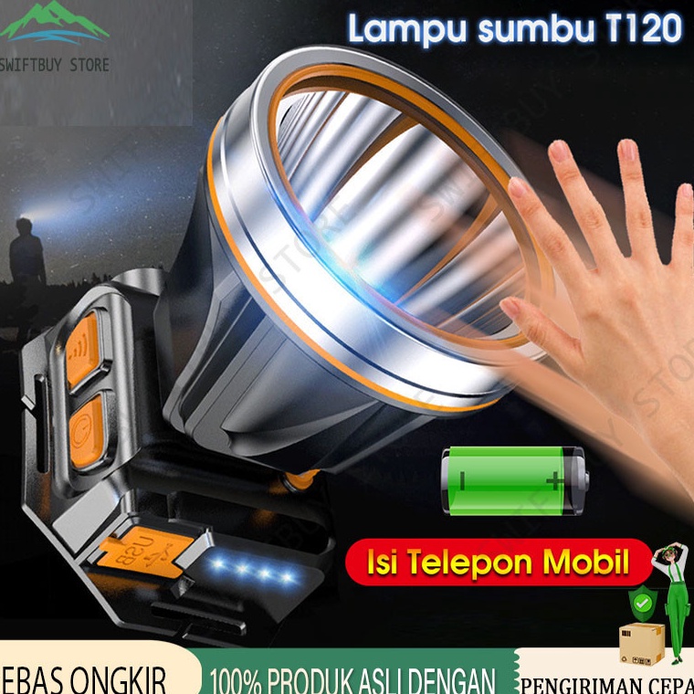 Promo Bulan Ini Senter Kepala Super Terang Tahan Air  Lampu Senter Super Terang Cas Kepala  Senter K
