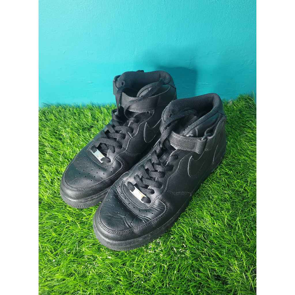 Sepatu Nike AIR Force 1 Mid Triple Black 2021