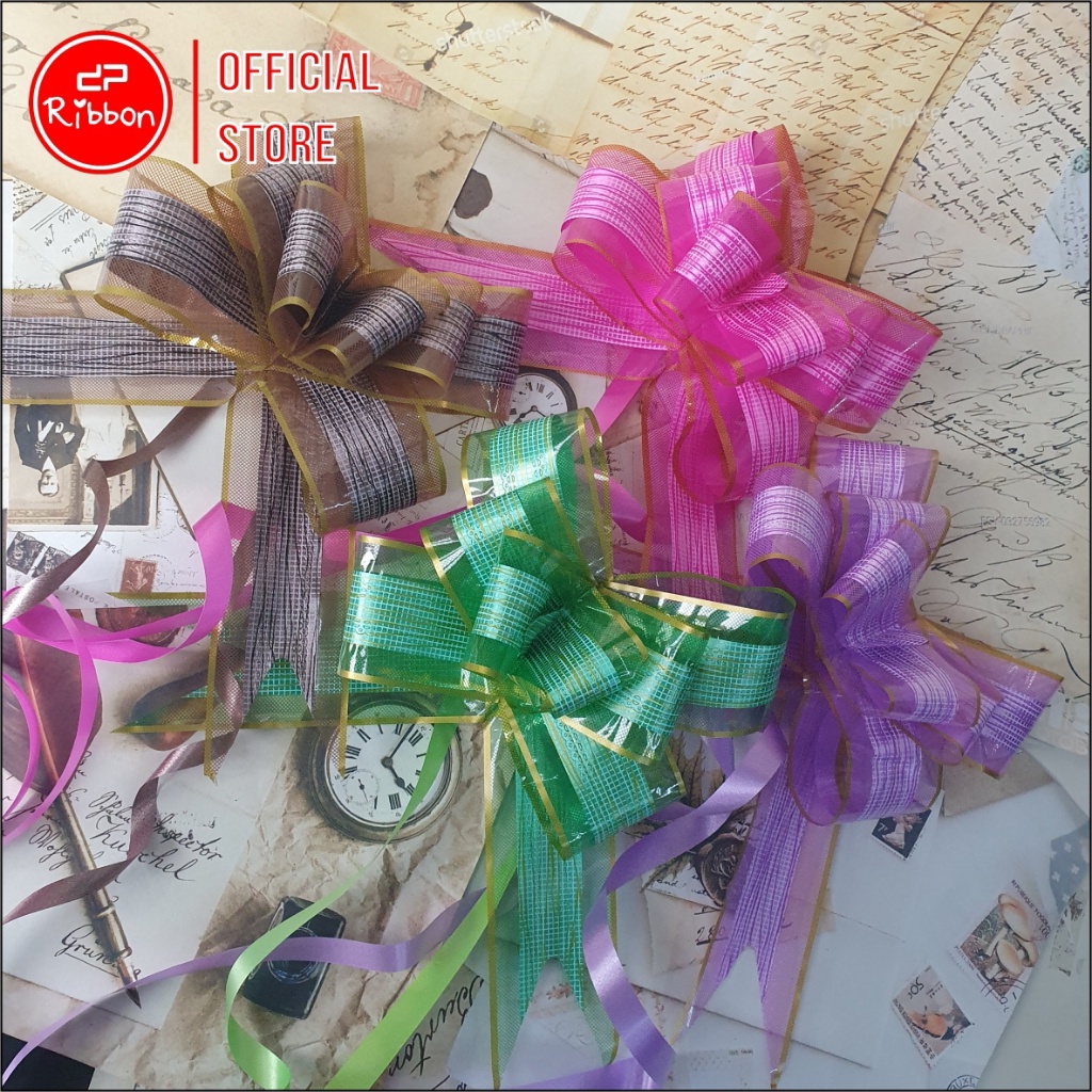 

Pita Tarik 5 mm Kombinasi Serat RMB Pita serut Hiasan Parcel Kado Souvenir