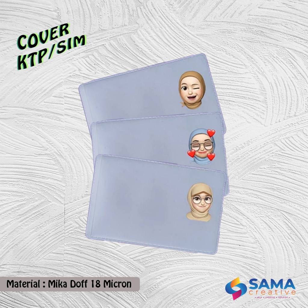 

Hijab Emoji - Cover KTP / SIM Karakter unik- Sarung Plastik Mika Pelindung Kartu Grizz HIjab Series Emoji