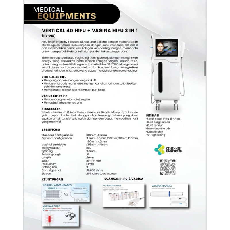 ALAT HIFU - VERTICAL 4D HIFU + VAGINA HIFU 2 IN 1 / BY-218