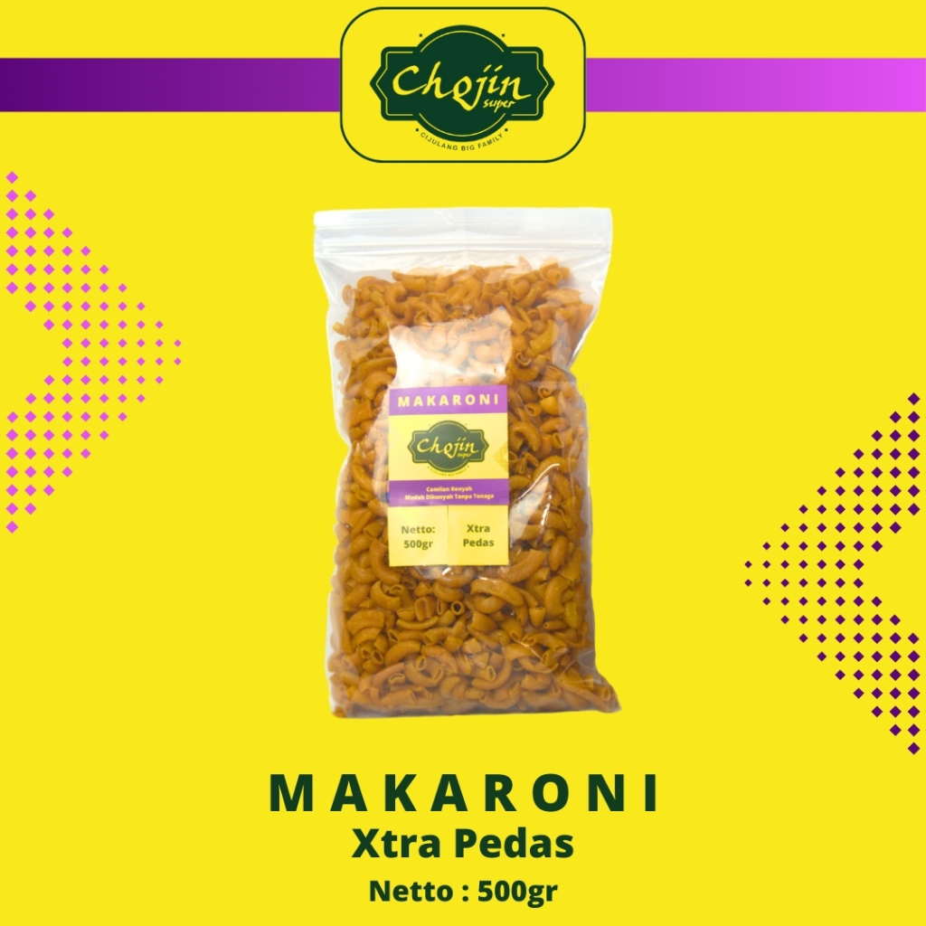 

MAKARONI KRIUK 500GR PEDAS BUMBU BONCABE LEVEL 30