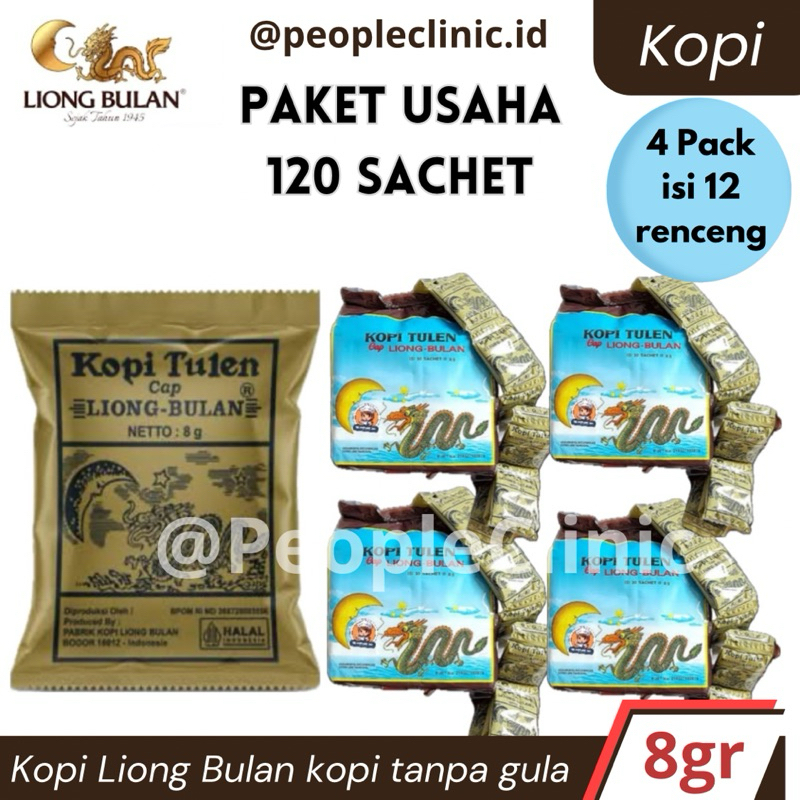 

4 PACK/12 RENCENG/120 SACHET KOPI LIONG BULAN TANPA GULA KHAS BOGOR (KOPI TULEN) by. PEOPLE CLINIC