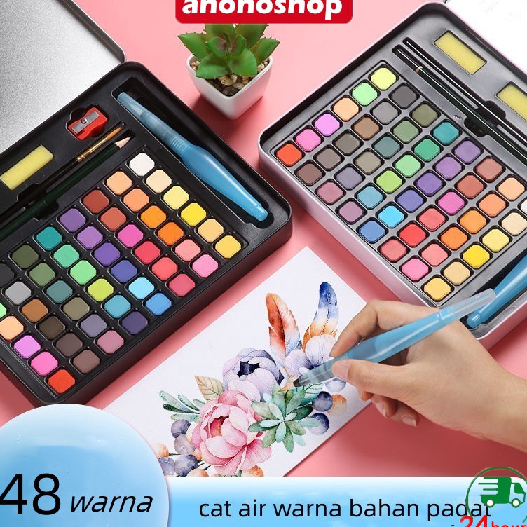 

Hadir Limited CODOlla cat air warna 3648Water Color Set Watercolor Paint Set Alat Cat Air Set Termasuk Kuas dan Kertas Gambaran