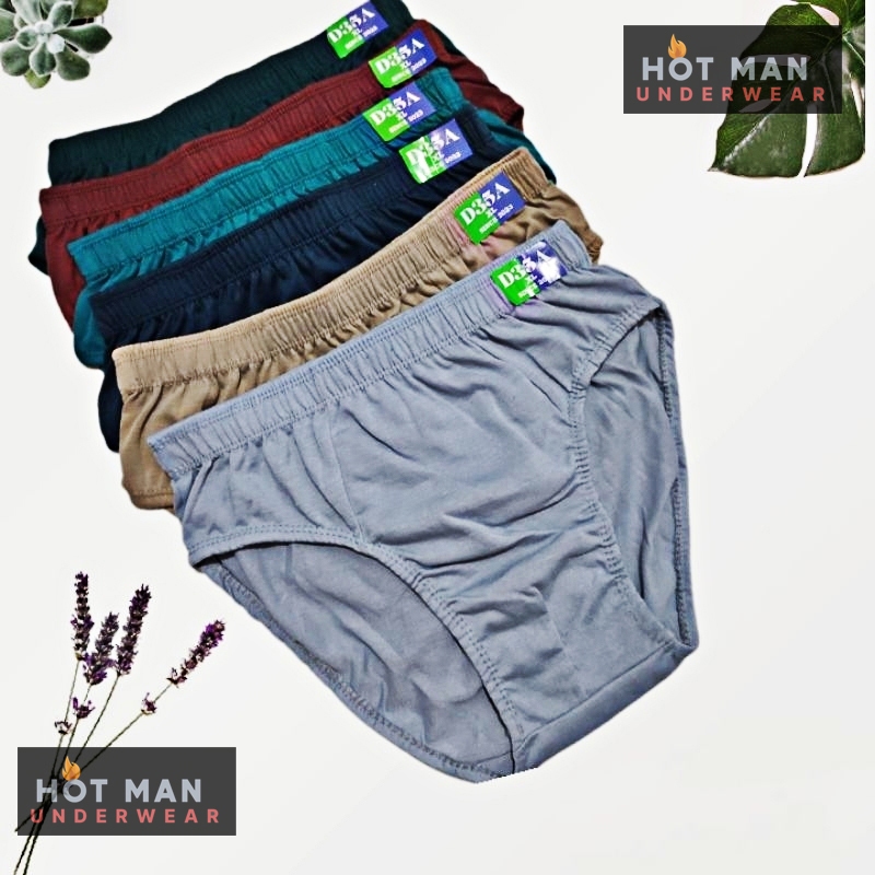 Celana Dalam Pria Dewasa: Tersedia dalam Paket 3 atau 6 Pcs,mat Katun Nyaman (D35A, D3SA) Hot Man