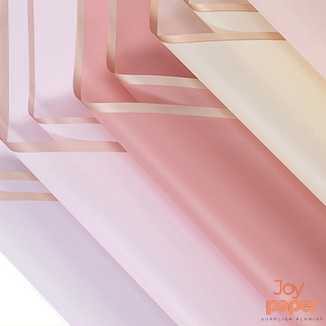 

Obral Baru 2 Lembar Kertas Buket Cellophane Frame Gold Flower Wrapping