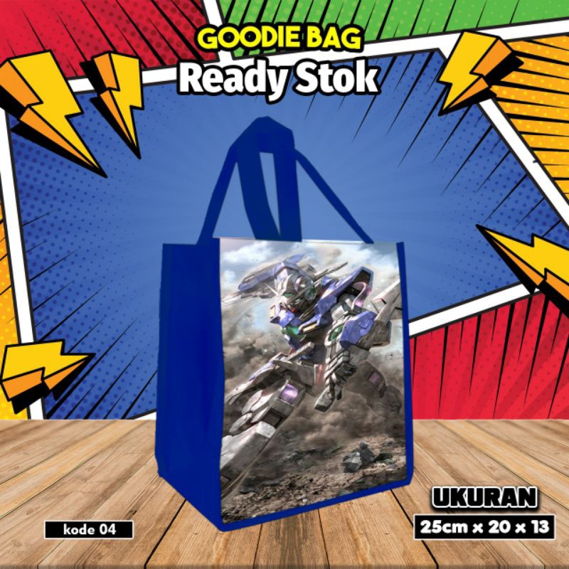 

{LANCAR 10Pcs} tas kantong makanan snacks/goodie bag karakter GUNDAM katalog 04/tas ultah/kantong