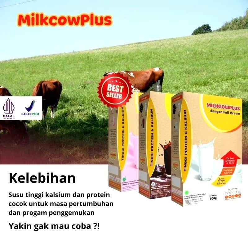Susu Tinggi Kalsium Protein MILKCOW PLUS Utk Peninggi & Penggemuk Badan
