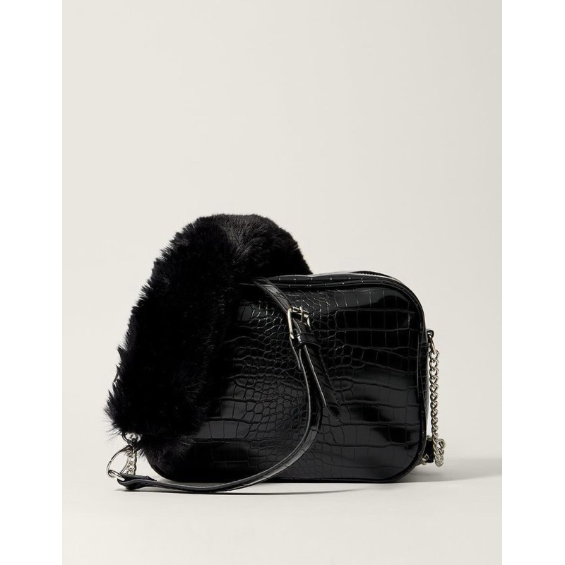 stradivarius croco sling bag