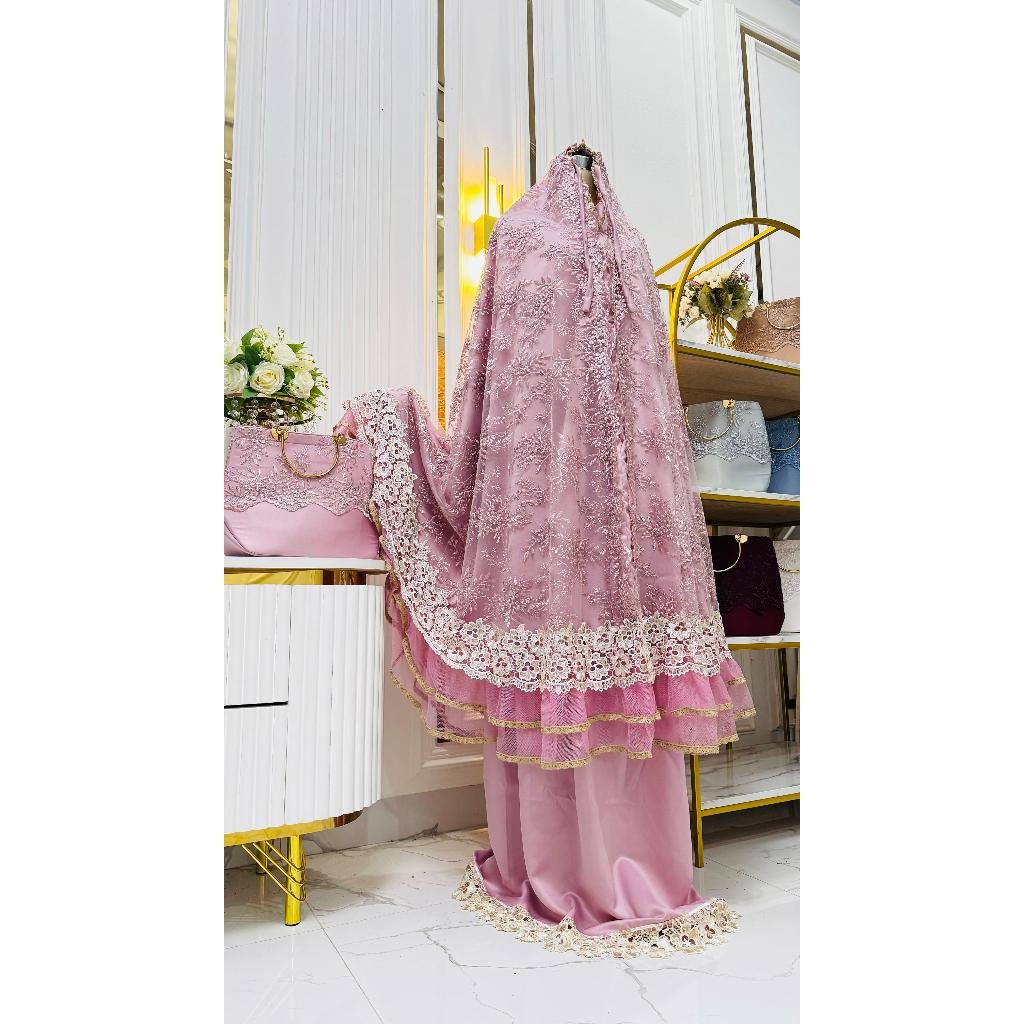 CAHAYASTORE-Mukena Brukat Mewah New 2024