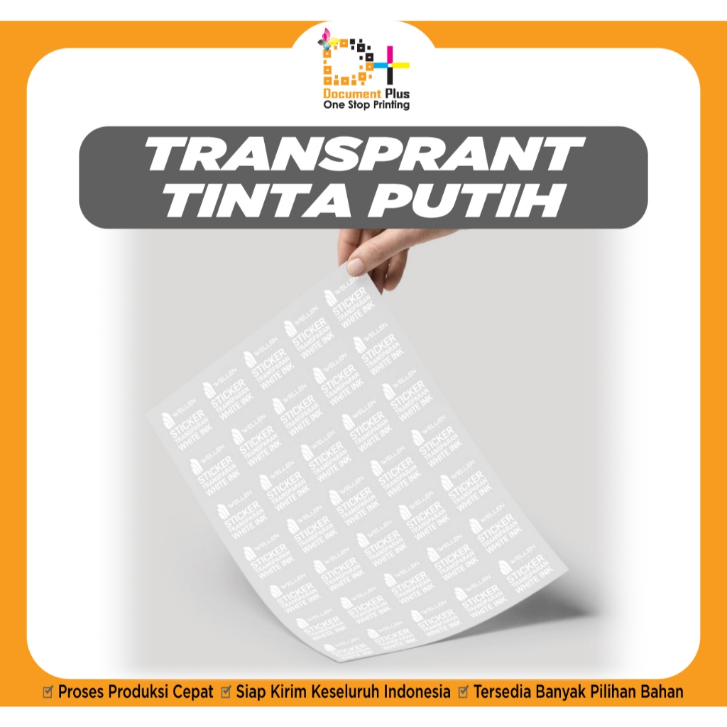 

Cetak Sticker Transparant A3+ Print Stiker Label Kemasan Transparan Tinta Putih PROMO