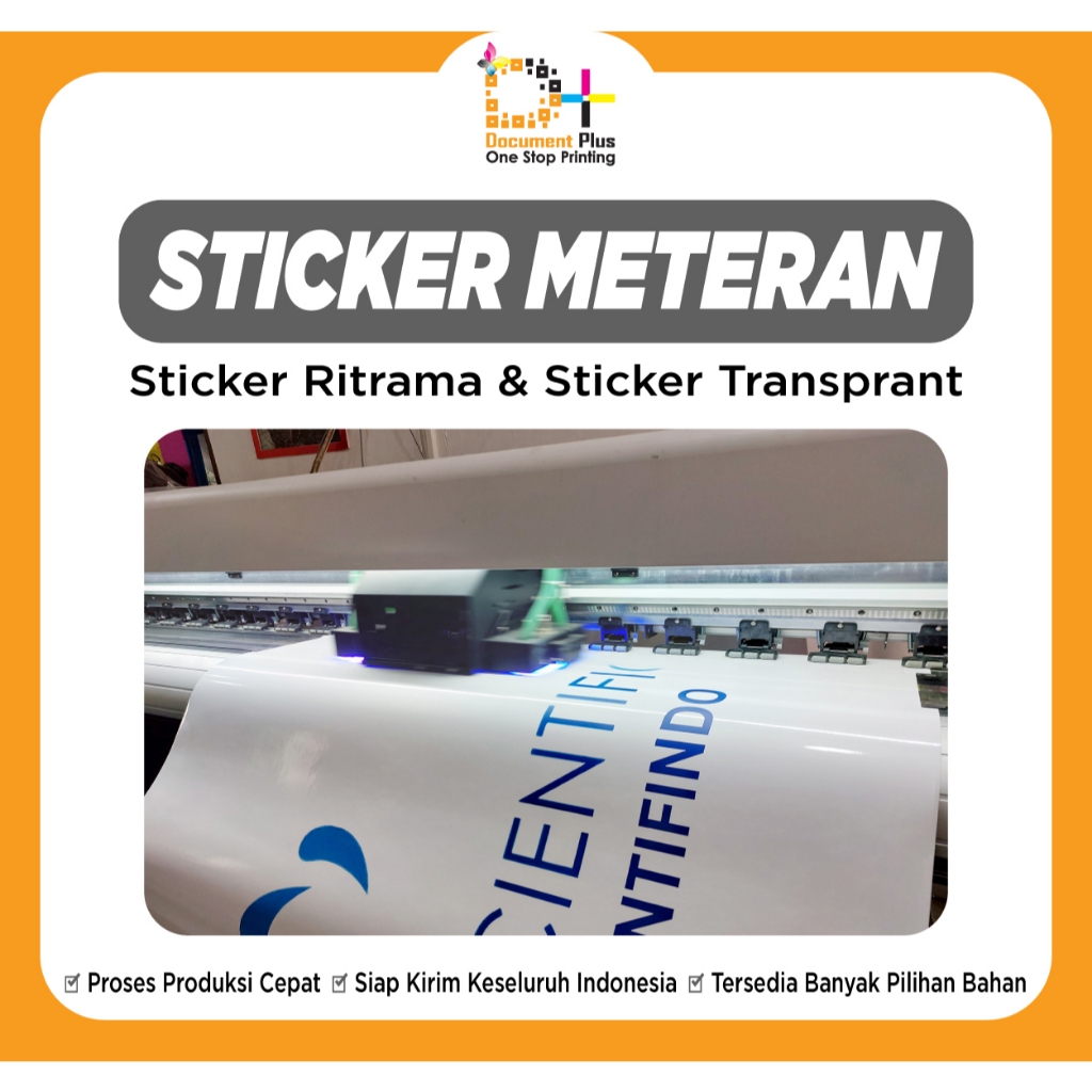 

Stiker Vinyl Ritrama Dan stiker transparant UV Meteran Outdoor / indoor - Putih PRINT SAJA