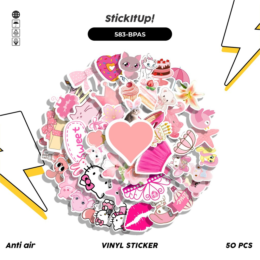 

COD50 Pcs Stiker Baby Pink Art Series Lucu Anti Air Untuk Dekorasi Notebook Sepeda Skateboard Handphone DIY