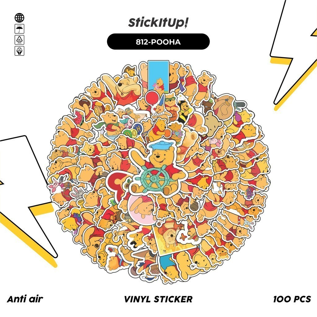 

COD✨ 100 Pcs Stiker Winnie the Pooh V3 Lucu Anti Air Untuk Dekorasi Notebook Sepeda Skateboard Handphone DIY