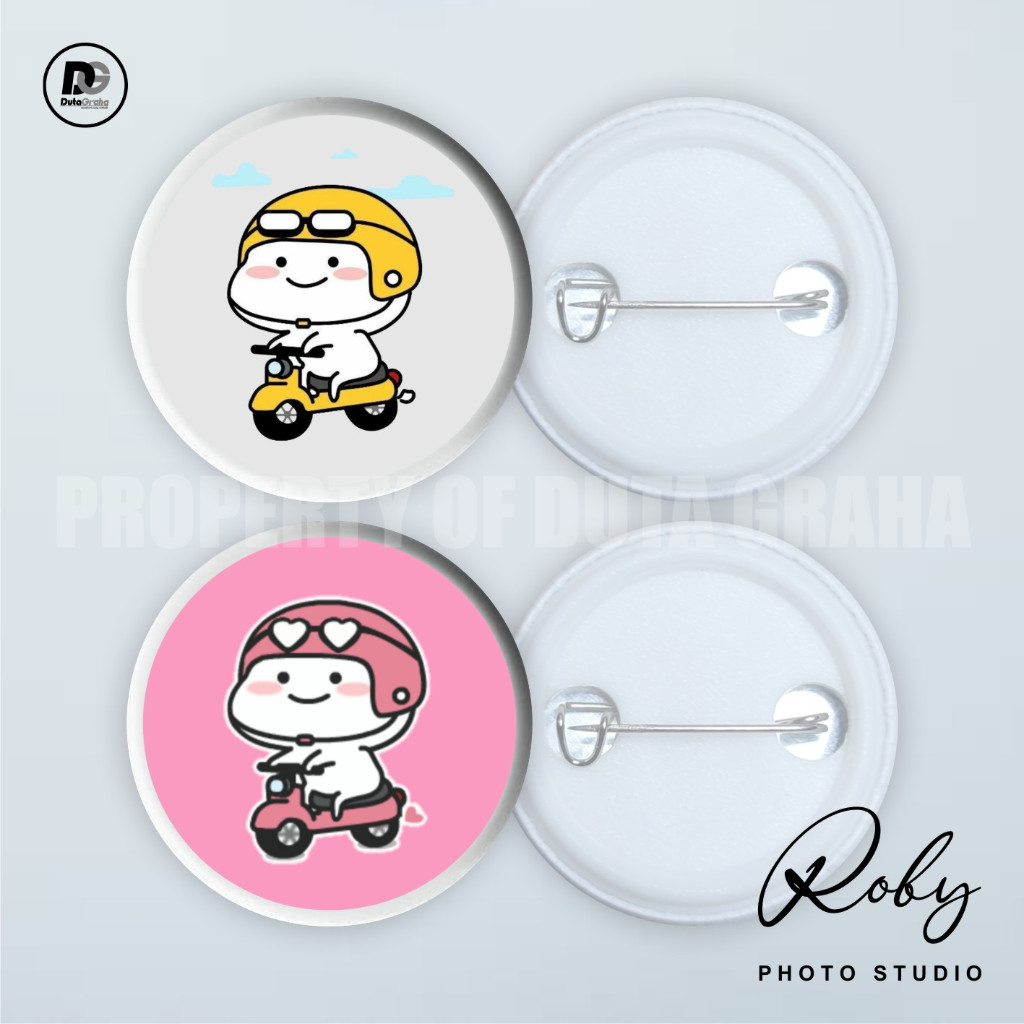 [PIN PRESS] PENTOL WHATSAPP STICKERS Pin Bros Aksesoris Souvenir STIKER EMOJI GEMOY LUCU