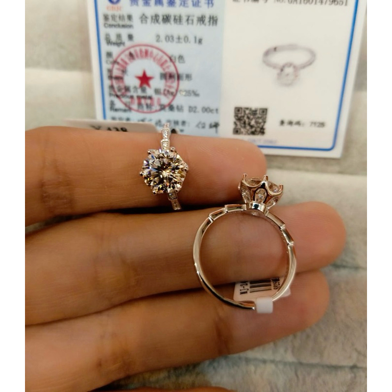 Cincin S925 Berlian Moissanite