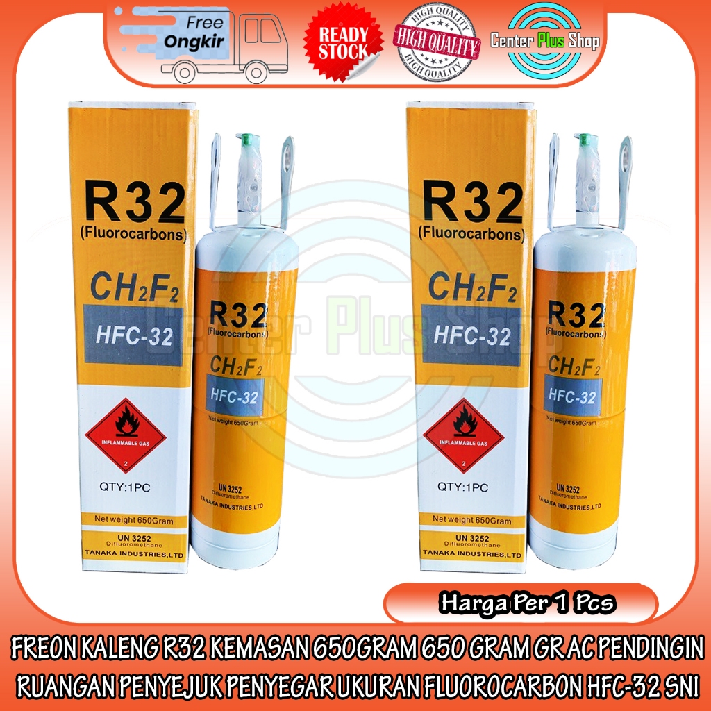 Pendingin Ruangan Penyejuk Penyegar Freon Kaleng R32 Kemasan 650gram 650 Gram Gr Ac Ukuran Fluorocar