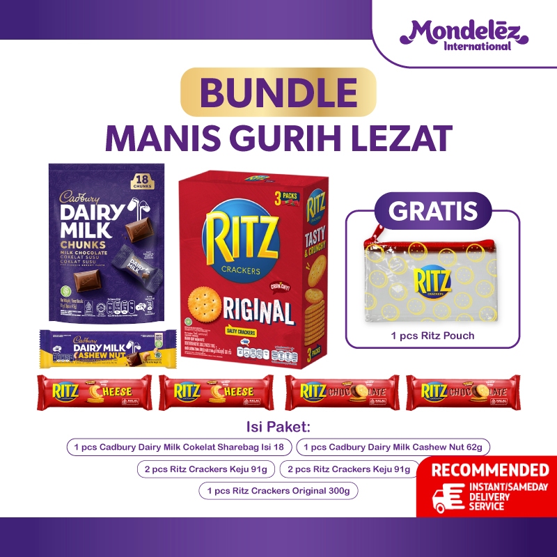 

[ BUNDLE MANIS GURIH LEZAT ] Paket Coklat Cadbury dan biskuit RITZ Cheese Chocolate Crackers