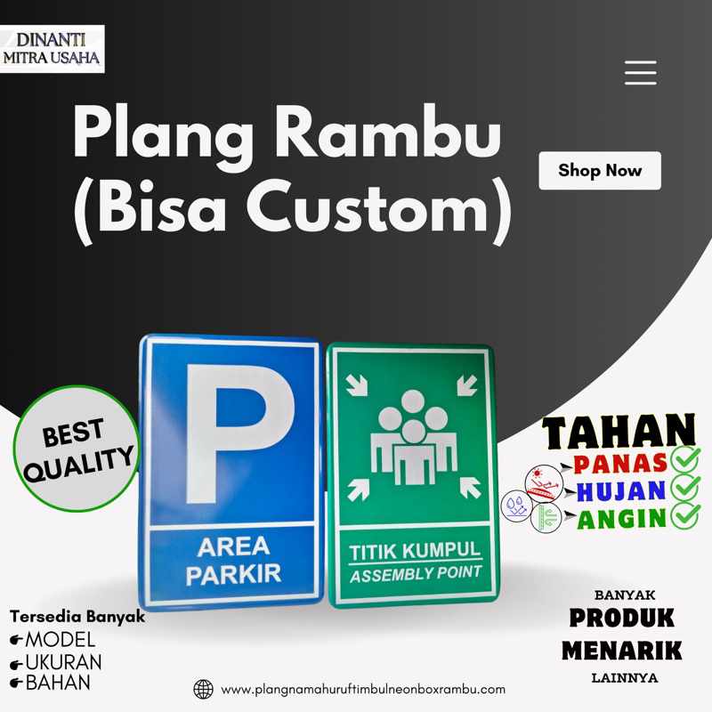 PLANG RAMBU TANPA TIANG (AREA PARKIR DAN TITIK KUMPUL)