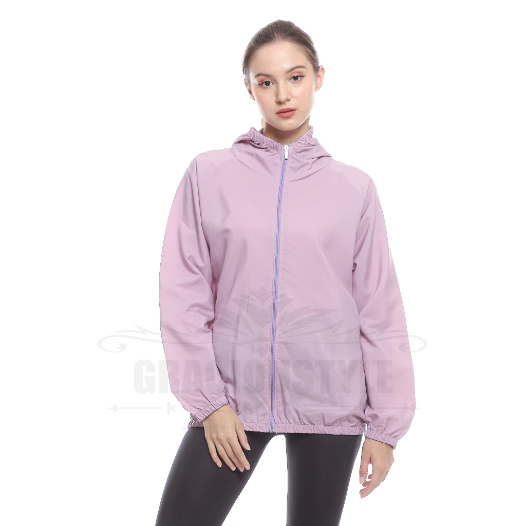 GRACIOUSTYLE - Jaket Olahraga Parasut Polos Pria/Wanita Sauna Suit, Jogging, Lari, Bersepeda, Despo,