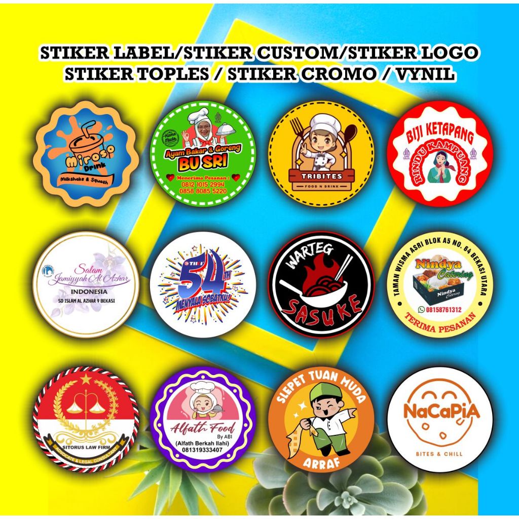 

Sticker Label Kemasan Makanan | Sticker Logo Bulat | Label Custom (Chromo/Vinyl/Transparan) Termurah