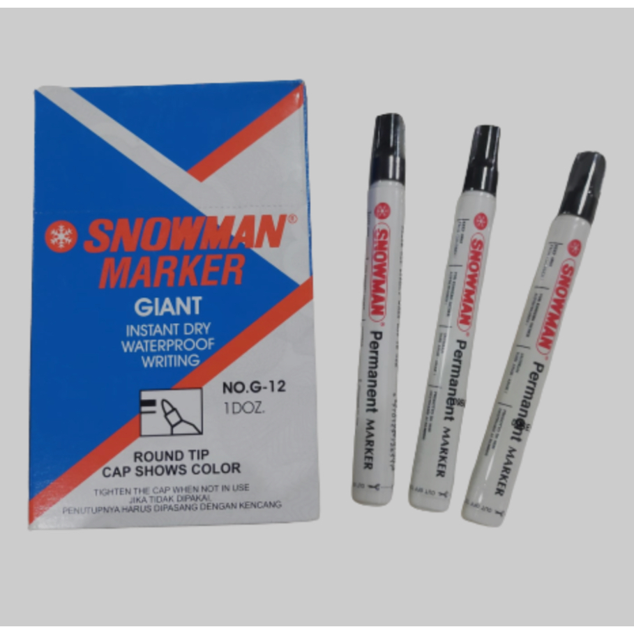 

Spidol Whiteboard Snowman*Merek:snowman*Tipe:Spidol whiteboard (Permanent) Model Spidol G-12 *Warna: Hitam