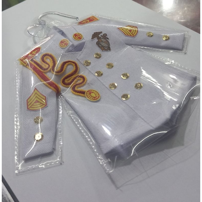 Tumblergrafik Gantungan Kaca Mobil Miniatur Baju Tni Al Putih