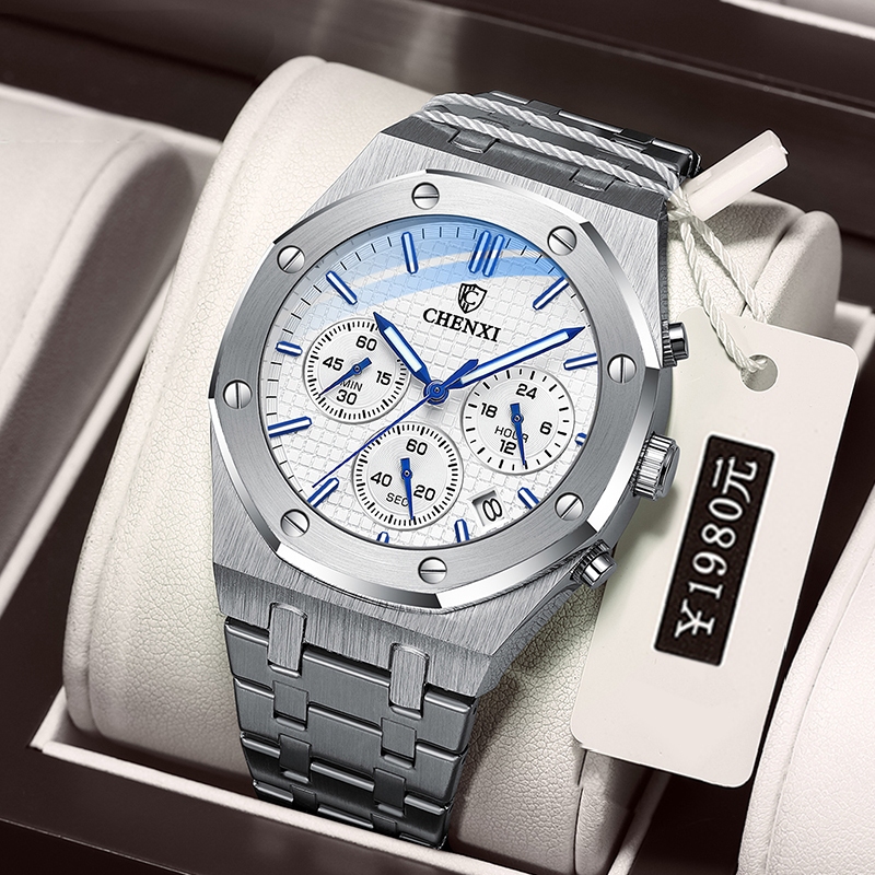 Chenxi948 Jam tangan pria original 100% Terbaru anti air Jam dengan mesin kuarsa swiss tanggal analo