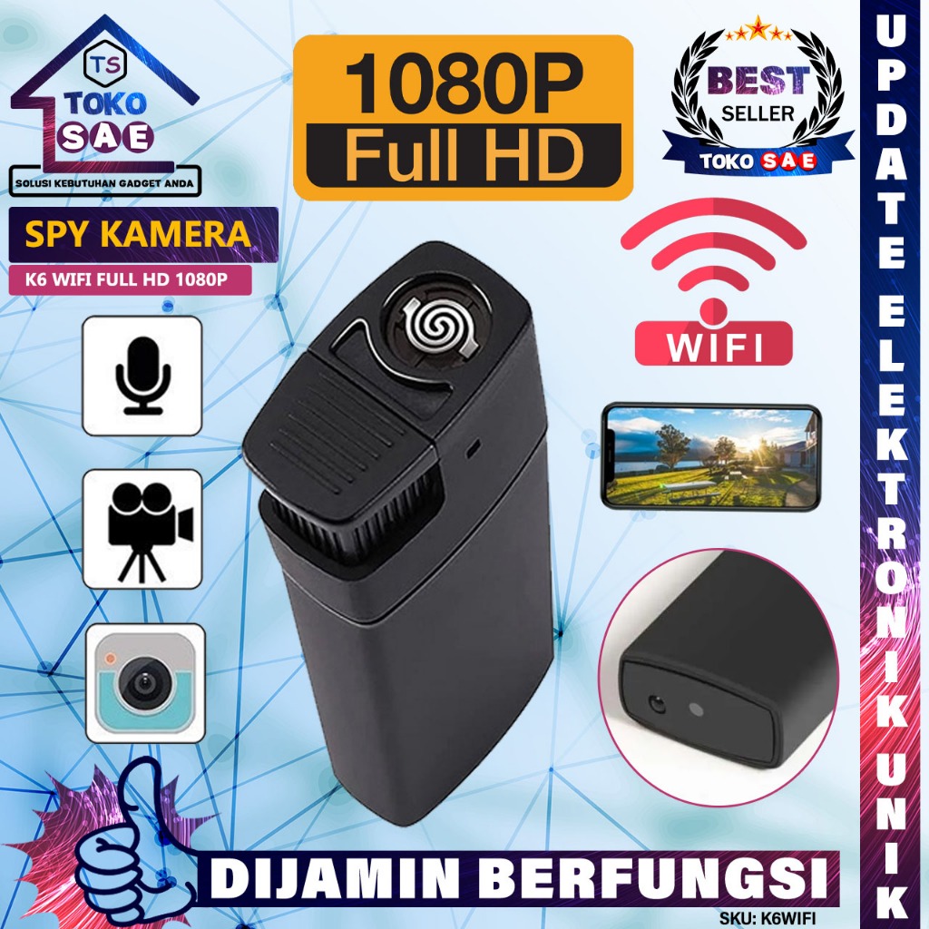 Kamera Korek Api Electrik Spy Camera Lighter V18 K6 Wifi Hidden Spycam Kamera Pengintai Pengawas CCT