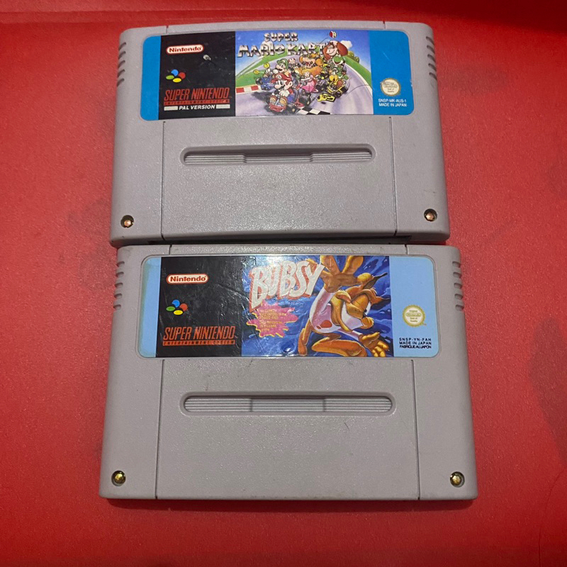 KASET SNES SUPER MARIO KART DAN BUBSY tested normal lancar jaya 100℅