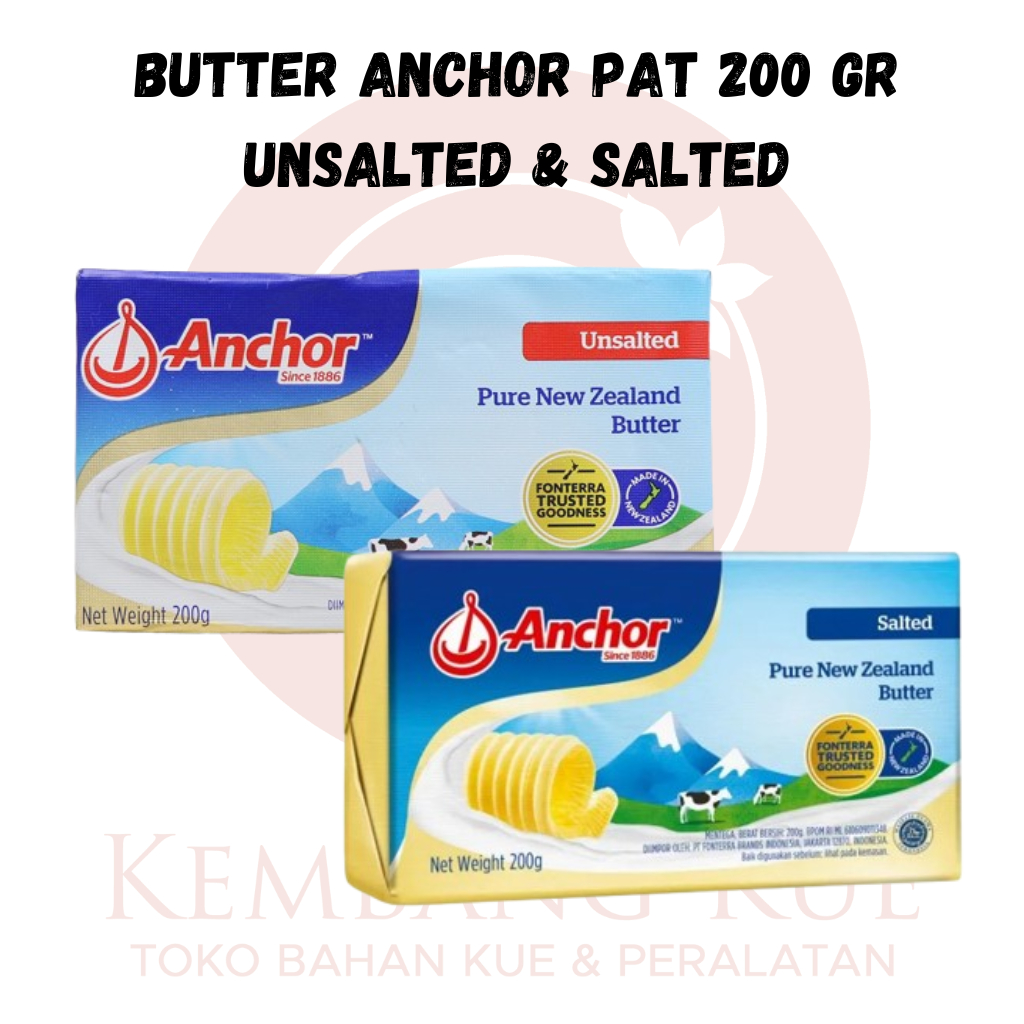 

Anchor butter pat unsalted 200gr/Anchor butter pat salted 200 gr/butter anchor 200gr