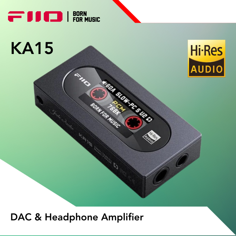 FiiO Jade Audio KA15 / KA-15 / KA 15 Portable DAC / AMP Dual DACs + Dual Op-Amps Chip Supports Hi-Re