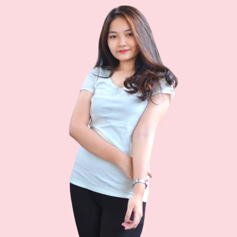 JM5 - Kaos Lengan Pendek Polos Wanita Atasan Wanita Branded Sisa Ekspor - 0059