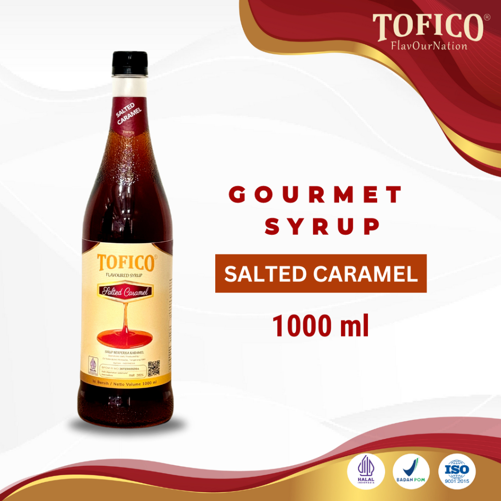 

Syrup Salted Caramel Tofico / Sirup Rasa Salted Caramel Premium 1 Liter / Tofico Syrup Official