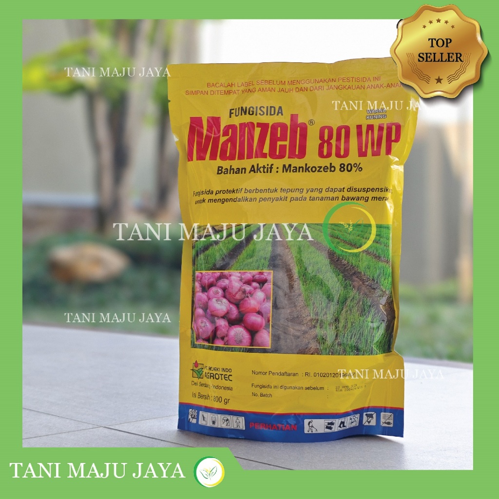Fungisida Manzeb Kuning 80WP 800 gram Obat Jamur Mankozeb Tutul Bercak Daun Tanaman Cabai Seledri Sa