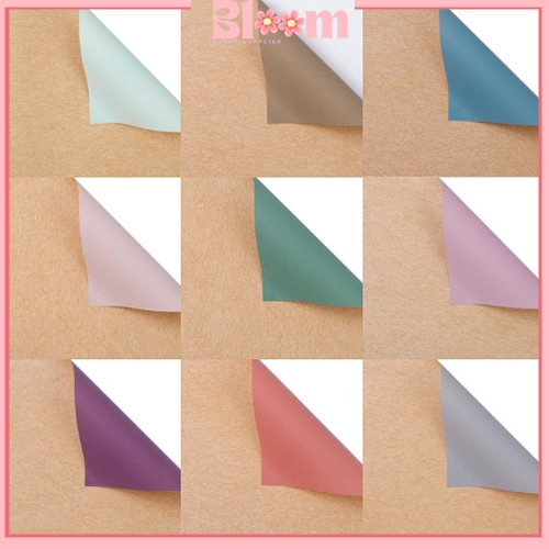 

20 Lembar Flower Wrapping Paper Kraft Florist Kertas Bunga dua warna KB6055