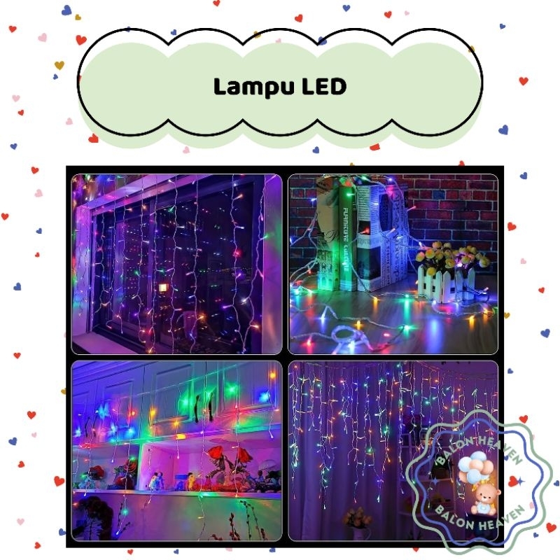 Lampu LED Tirai | Lampu Tumblr Tirai | Lampu Dekorasi Tirai