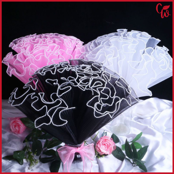 

Korean Lace Mesh Mermaid Tile Wrapping Flower Wavy Keriting Buket Bouquet Bunga Renda Wrapping KB6266