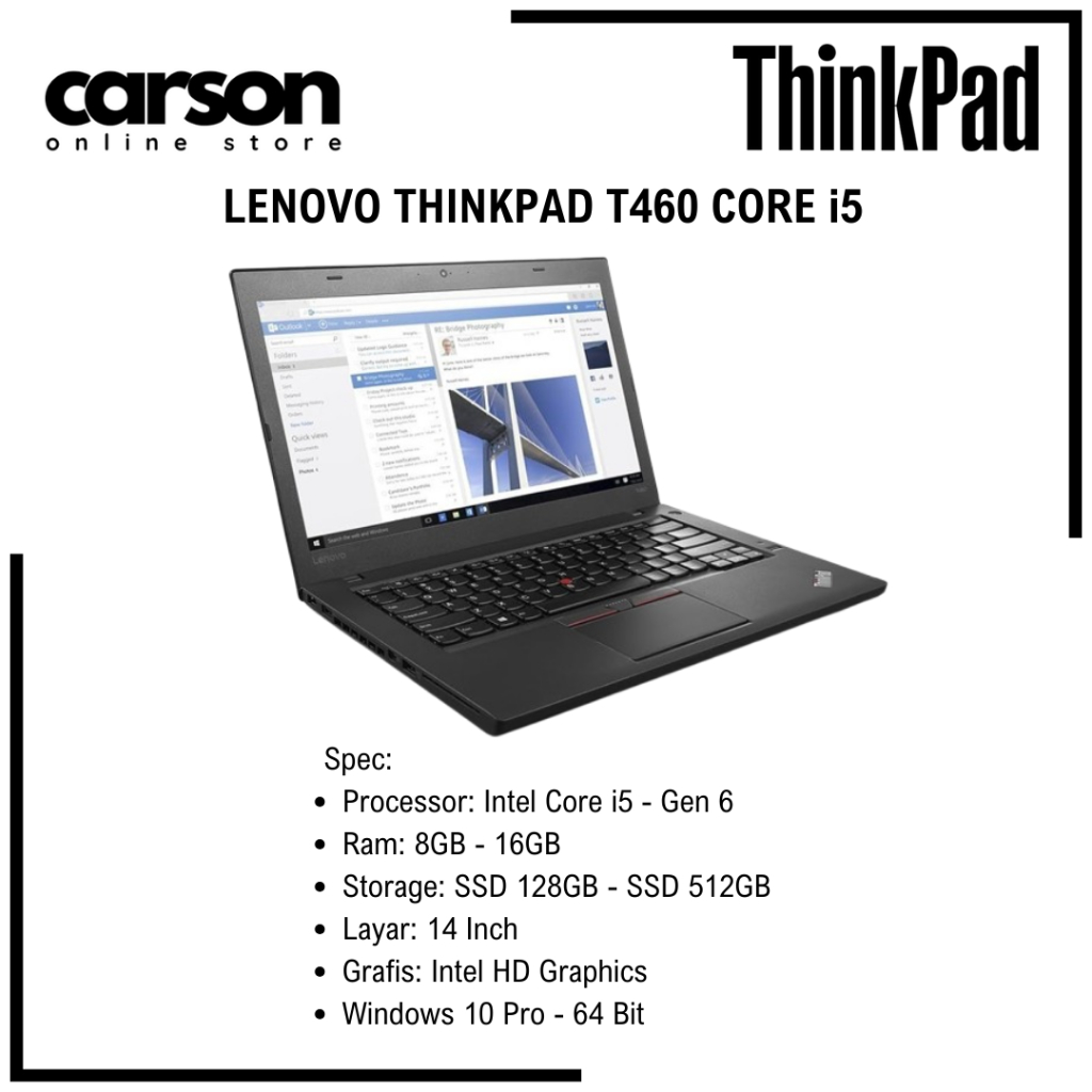 LAPTOP LENOVO THINKPAD T SERIES INTEL CORE i3 / i5 / i7 BERGARANSI