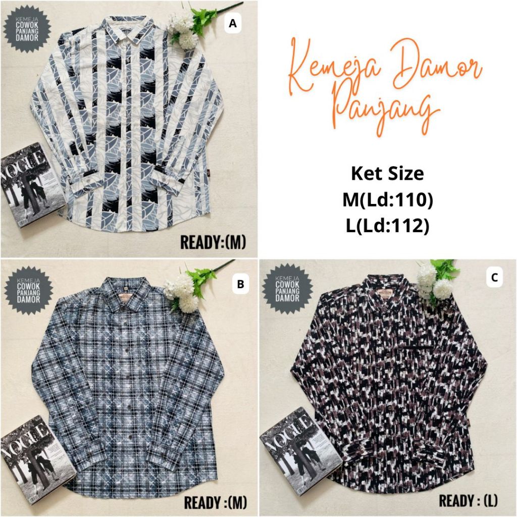 KEMEJA COWOK DAMOR MOTIF ORIGINAL