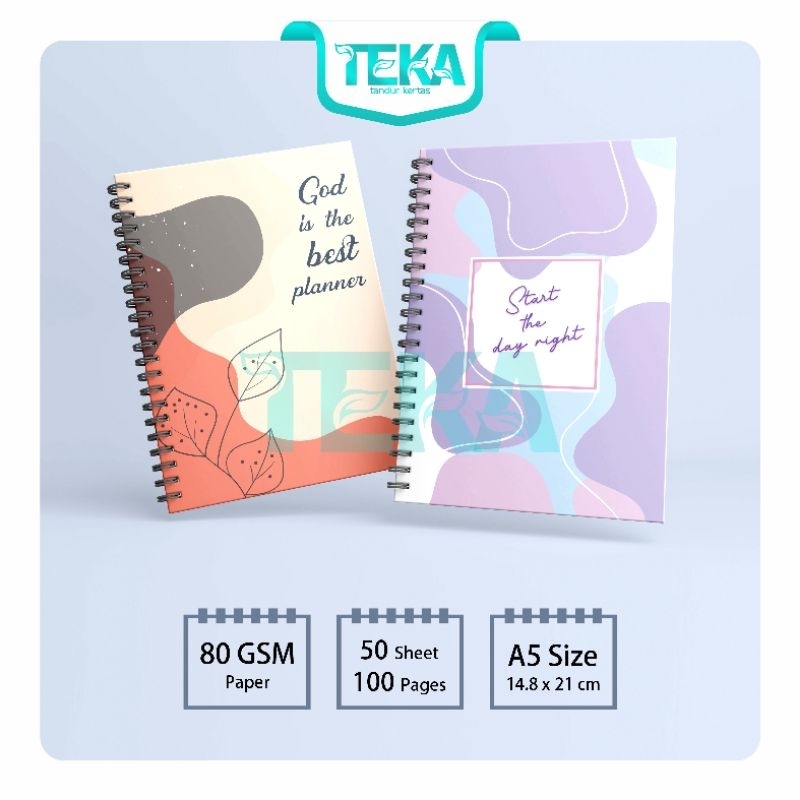 

Notebook A5 Diary / Buku Catatan Journal Cover Aesthetic / Buku Tulis Jilid Spiral A5 Isi 100 Halaman