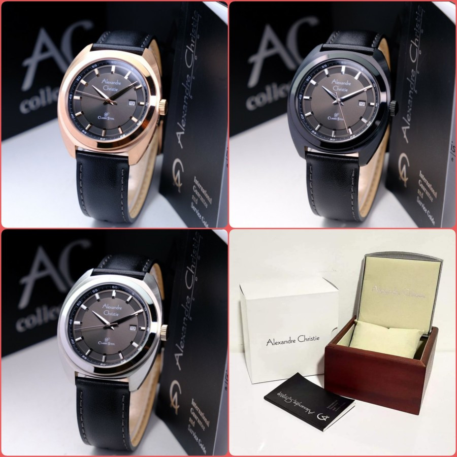 JAM TANGAN Alexandre Christie AC 8702 Jam tangan Pria Wanita Kulit Original