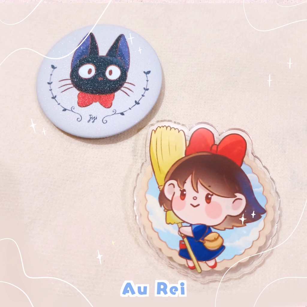 New design  | Pop Socket kiki delivery service & Pin JiJi Glitter | Studio ghibli | Griptok aklirik 