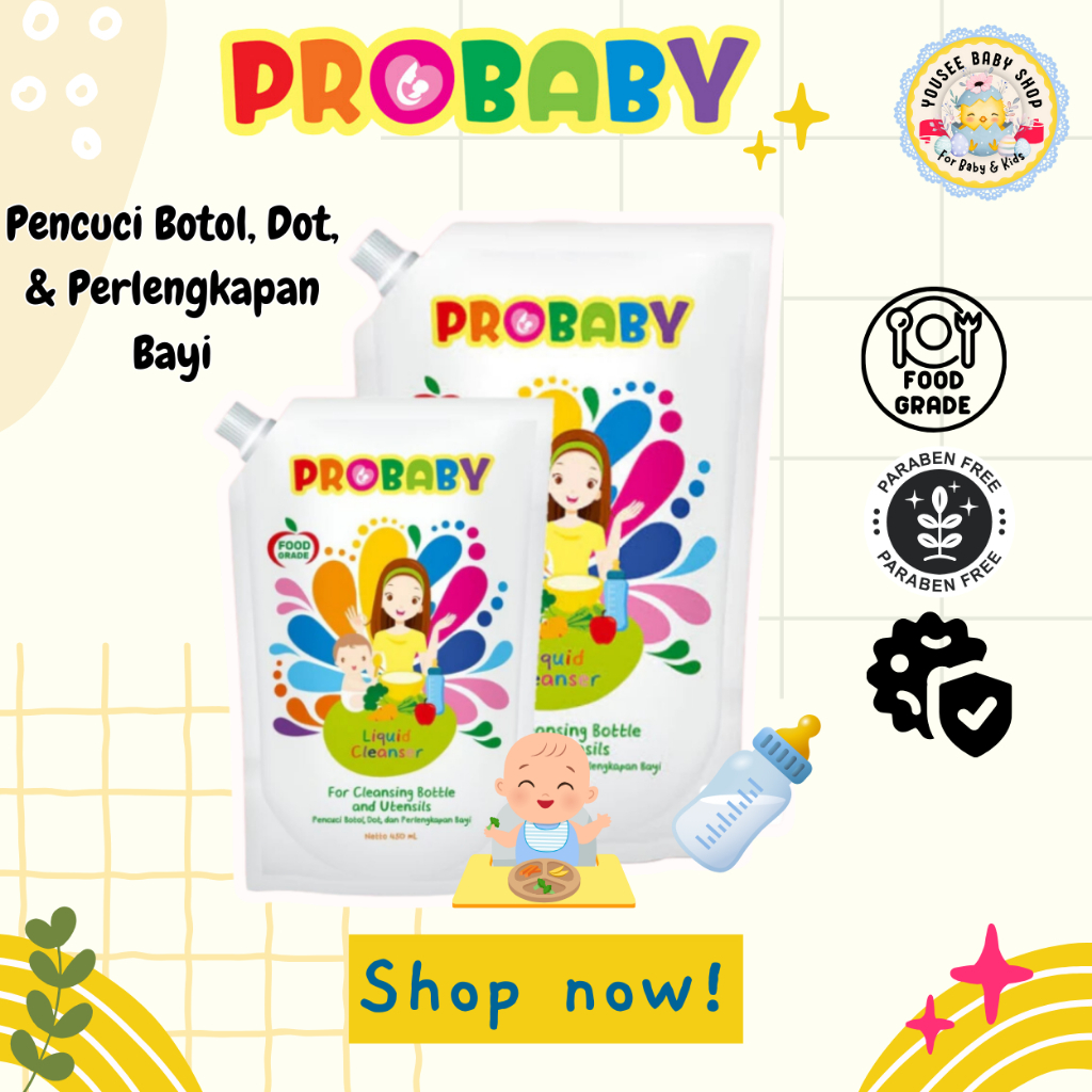 Probaby Liquid Cleanser 150ml Perlengkapan Bayi Pembersih Botol Susu Food Grade Pencuci Botol Dot