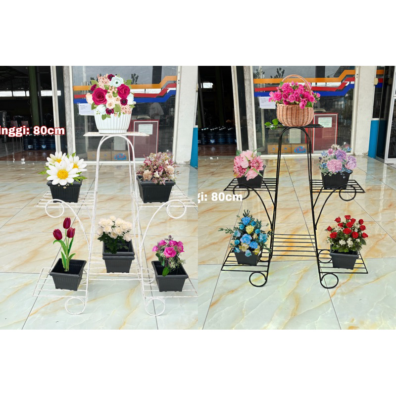 Rak Susun Bunga Taman besi || Rak Bunga Taman || tinggi 80cm || Rak Bunga Murah