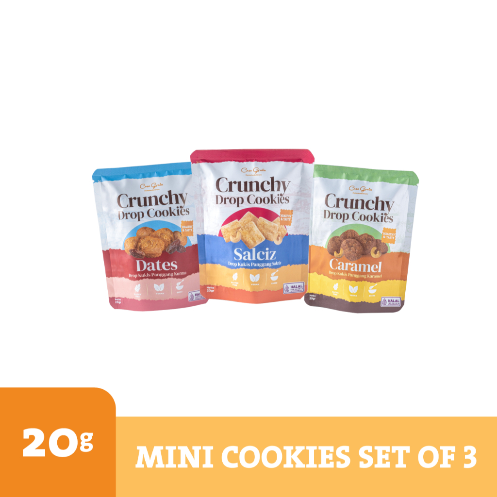 

Cookies MINI Set of 3 - 20gr ( 3 Casa Grata Cookies - choose your own flavor) snack sehat / camilan sehat / snack anak / cookies anak / snack vegan / snack gluten free / snack aman / snack enak / camilan sehat / cookies gluten free