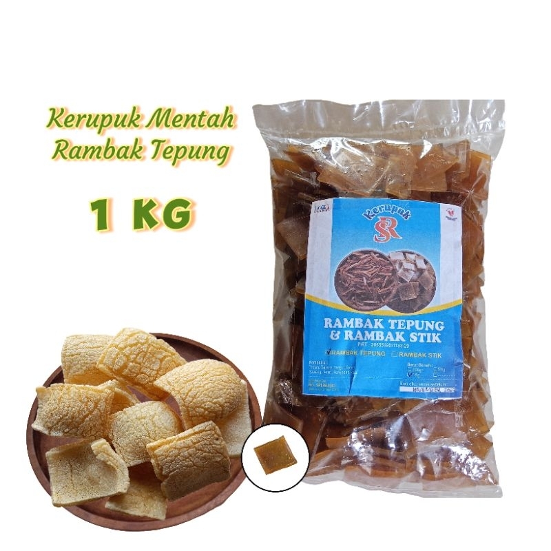 [1kg] Rambak Kotak Krecek mentah /Kerupuk Rambak Tapioka