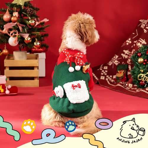 Megumiyee_ Baju Anjing Kucing Natal Jumpsuit Anjing Kucing Natal Kostum Natal Anabul Baju Natal