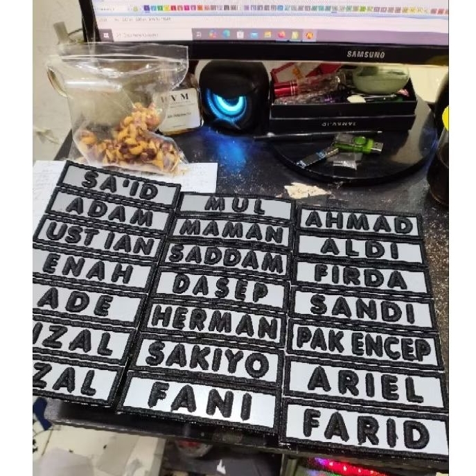 NAMA ROMPI TIMBUL + PEREKAT VELCRO CUSTOM BORDIR TERBARU ASLIii BERKUALITAS